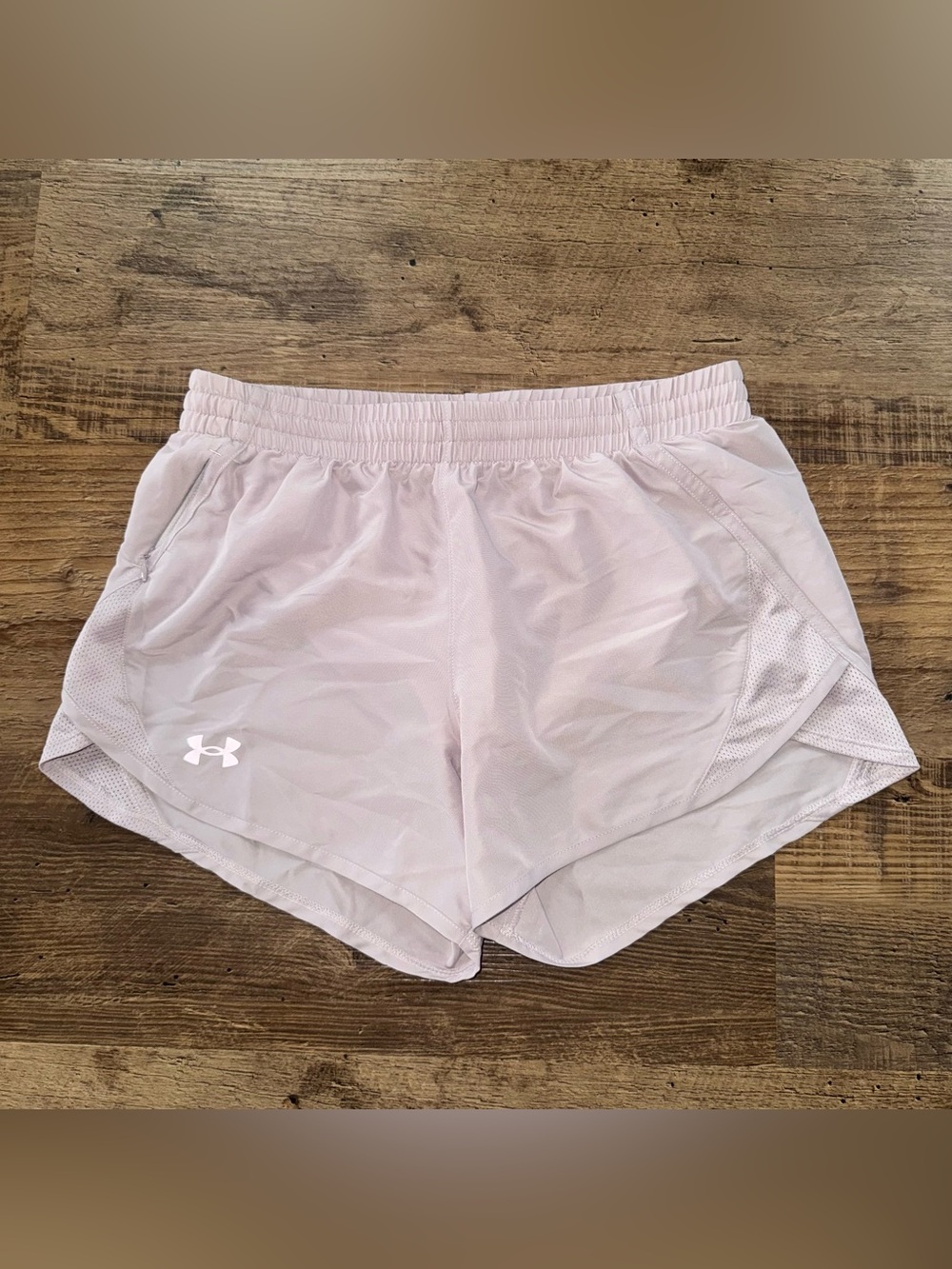 Under Armour XS Pink Running Shorts Lilac Gray Elastic Waist Workout Athletic